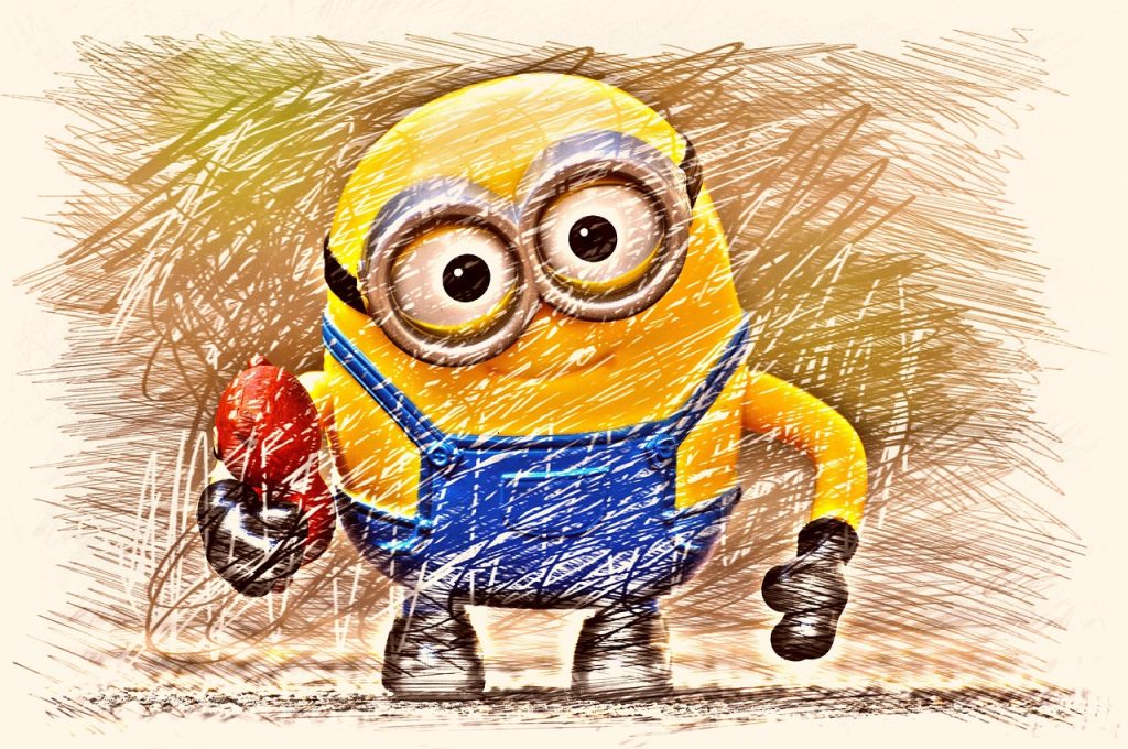 minion, yellow, fun, figure, drawing, multicoloured, children, funny, minion, minion, minion, minion, minion